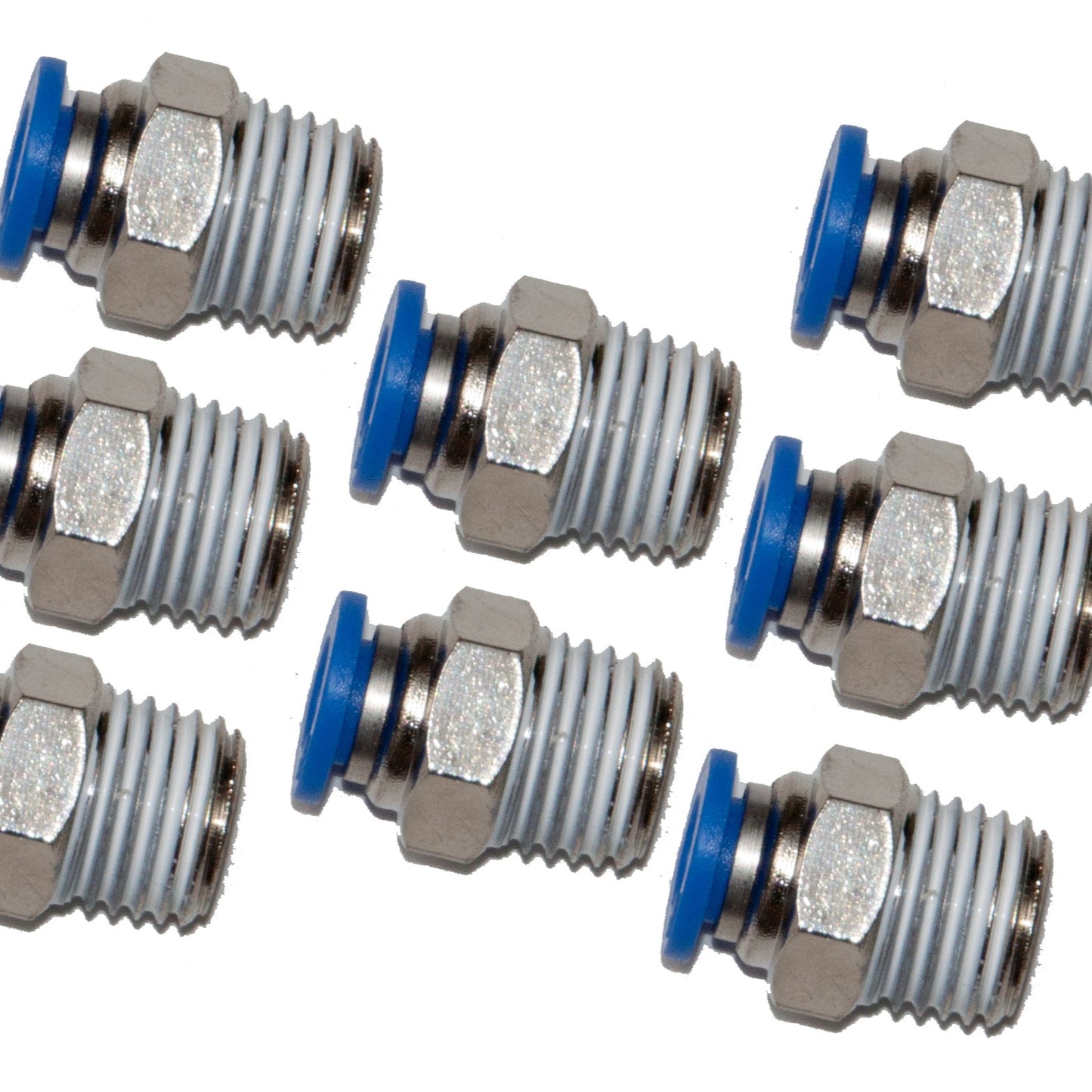 Male Adapter Fitting: Push-to-Connect x MNPT, 1/4" OD Tube x 1/8" Pipe Size, Brass