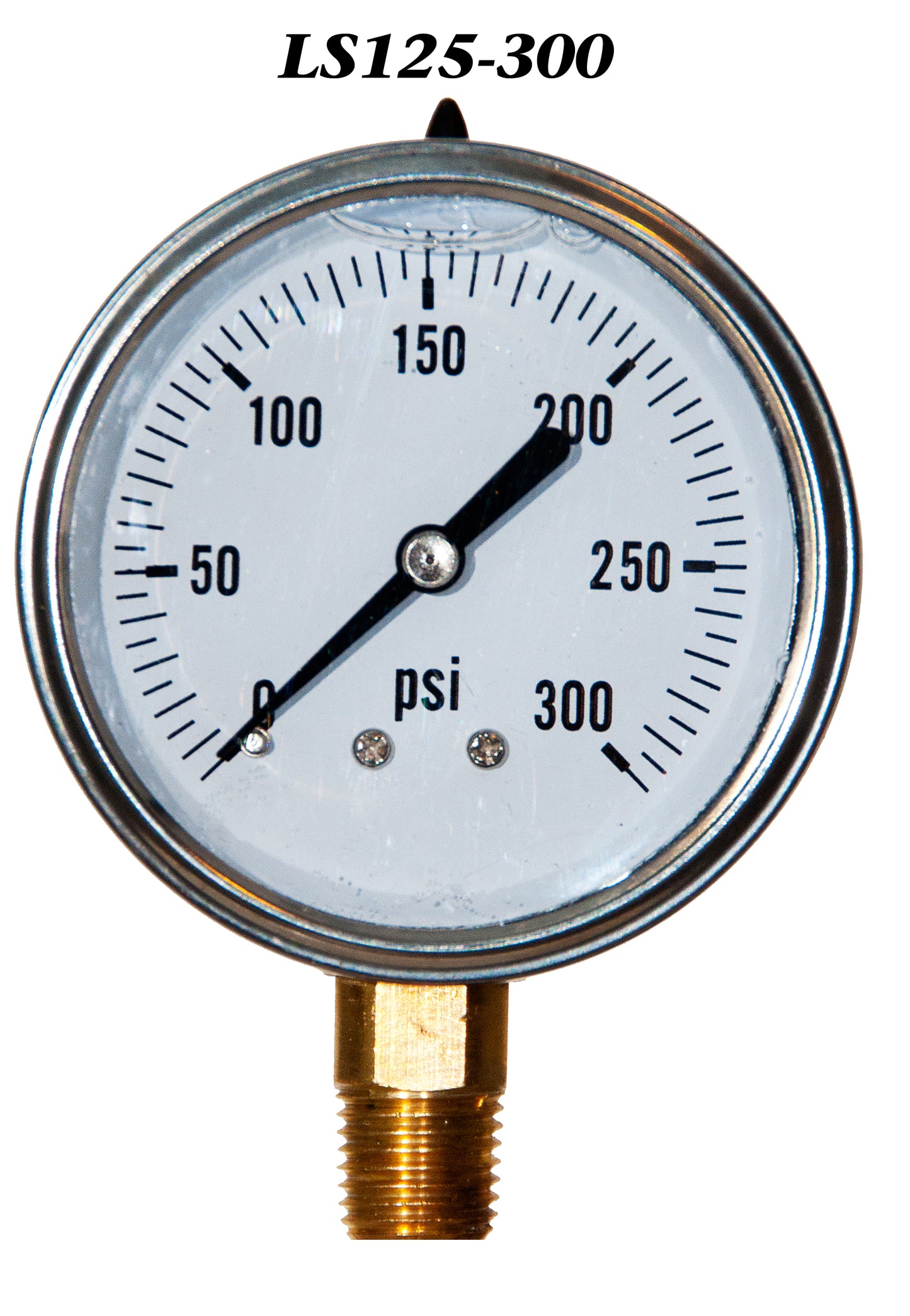 Pressure Gauge, 0-300 PSI Liquid Filled 2 1/2" Face