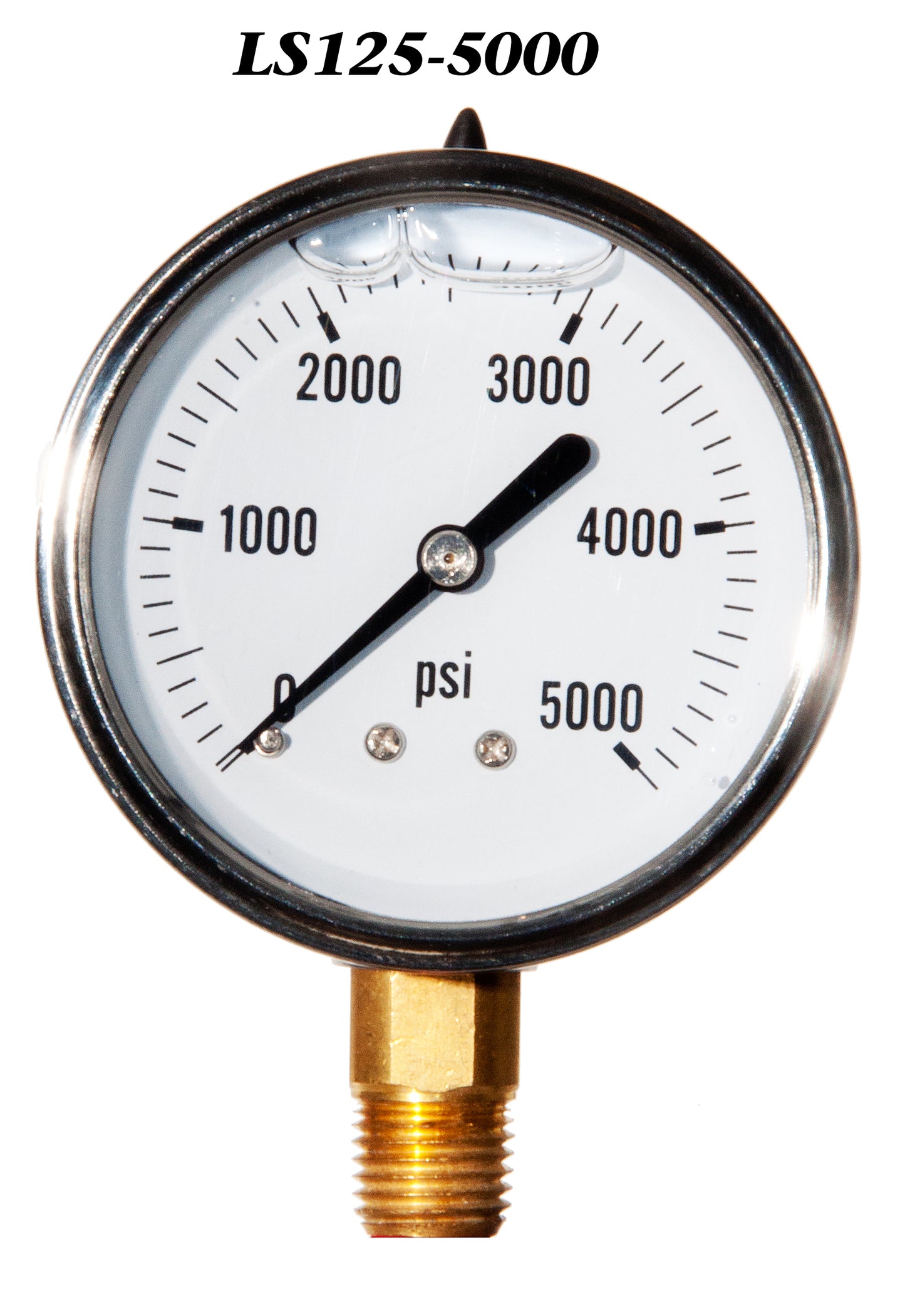 Pressure Gauge, 0-5000 PSI Liquid Filled 2 1/2" Face