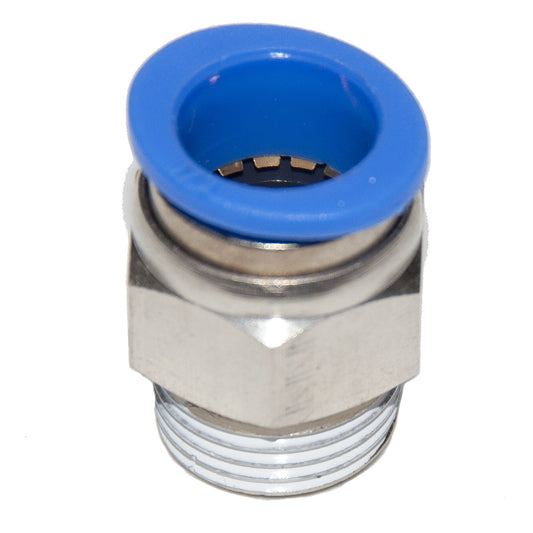 Male Adapter Fitting: Push-to-Connect x MNPT, 1/2" OD Tube x 3/8" Pipe Size, Brass