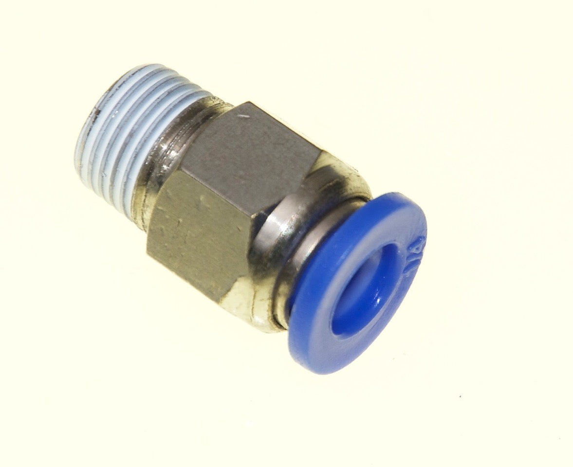 1/4" OD Tube x 1/8" NPT Mail Connector Push To Connect One Touch Fitting